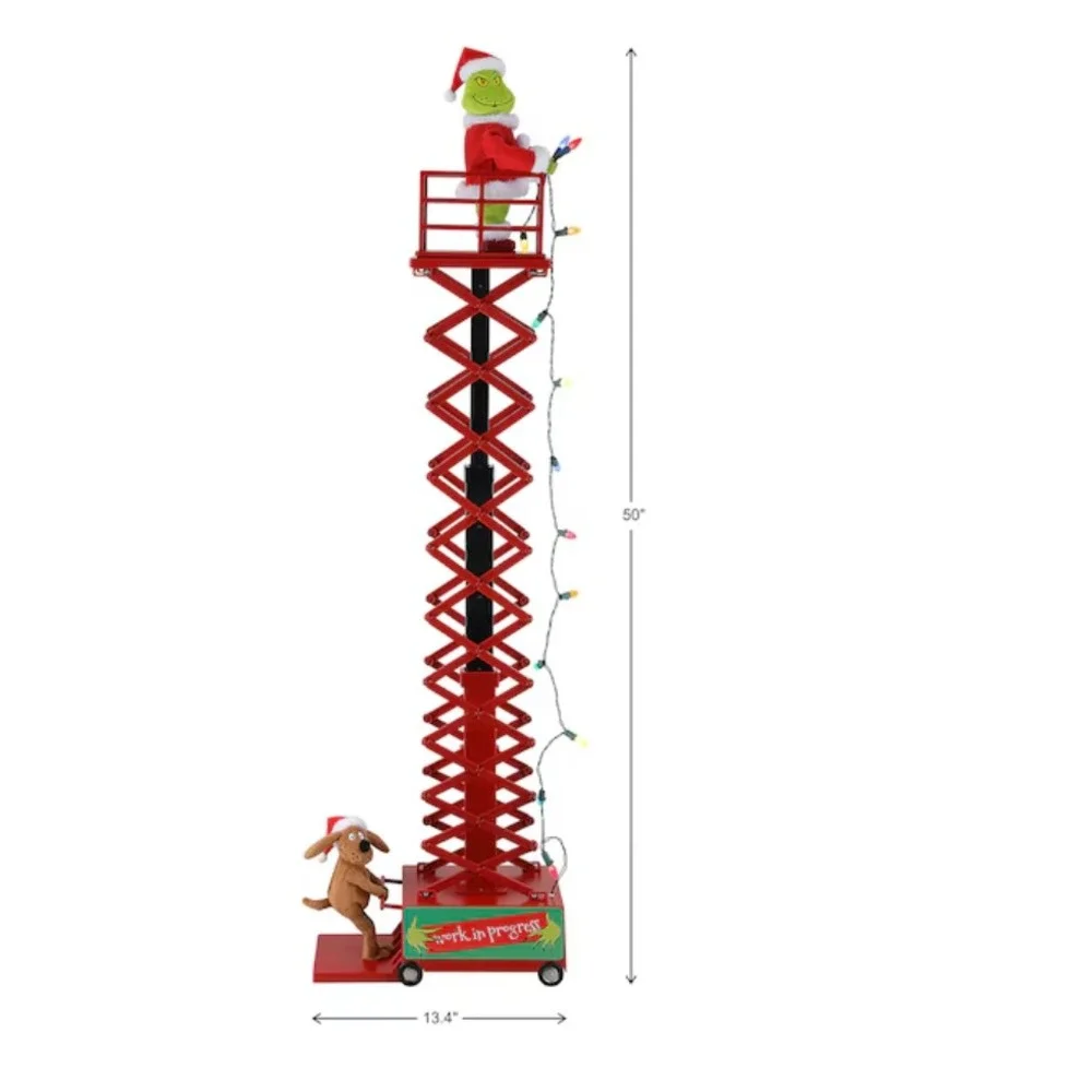 Mr. Christmas‎ Grinch w/ Max Scissor Lift 50 inch Animated Musical Holiday Decor